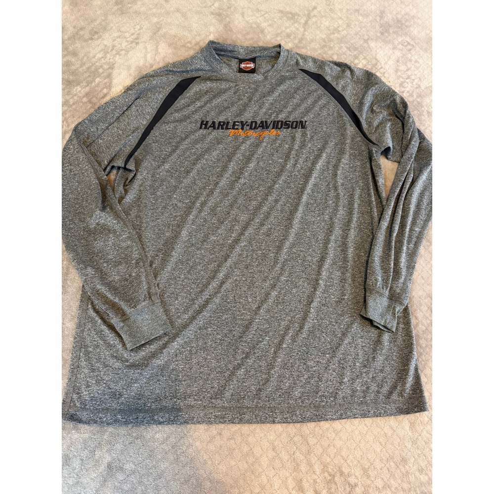 Harley-Davidson Mens XL Gray Performance Long Sleeve Shirt Wild West Lubbock TX